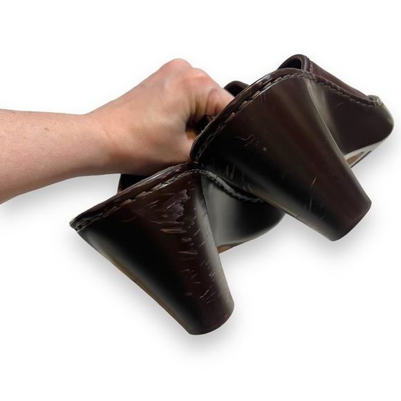 Born Mule Size 8 / 39 Wedge Heel Platform Clog Brown Leather Slip On Shoe. - Picture 7 of 8